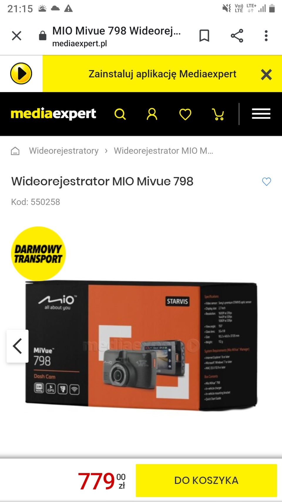 WIDEOREJESTRATOR MIO Mivue 798 1