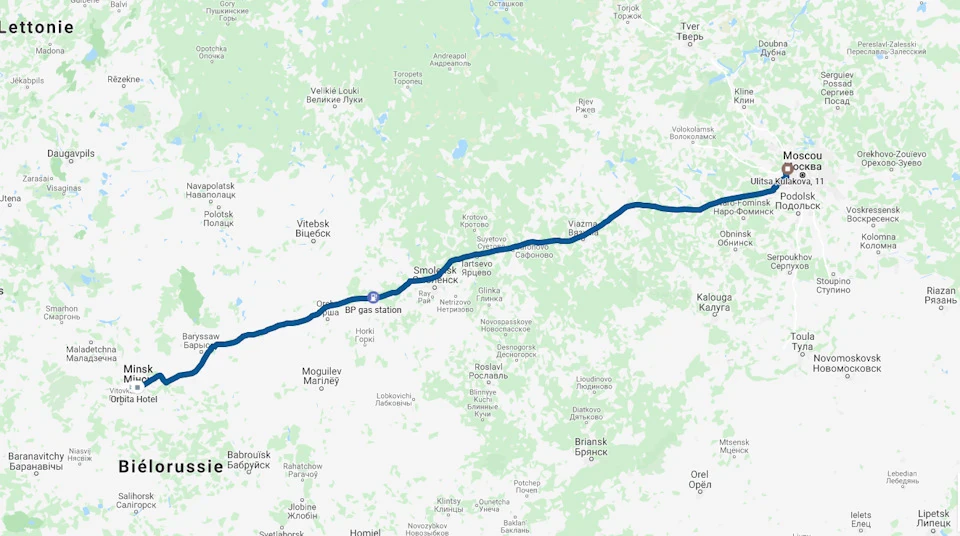 Поїздка Москва - Мінськ
