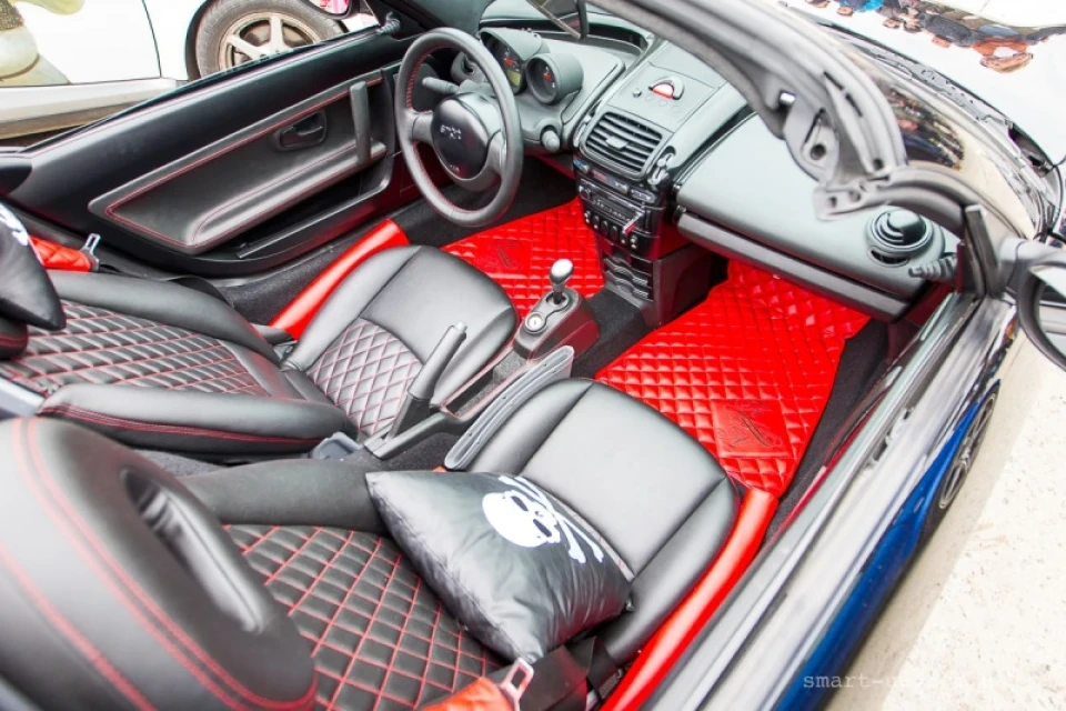 Перетяжка салона Smart Roadster, покраска пластика