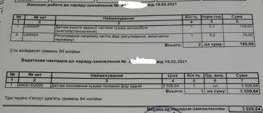 Помилка SRH автофокусування головних фар 3