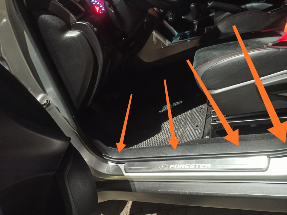 Led накладки на пороги Forester 2