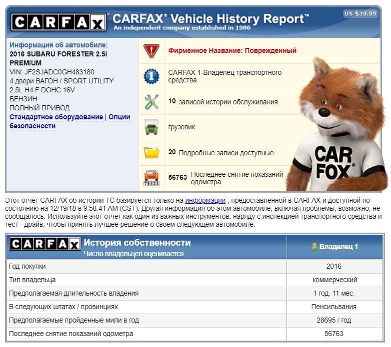 Carfax і коротка перед історія покупки. 1