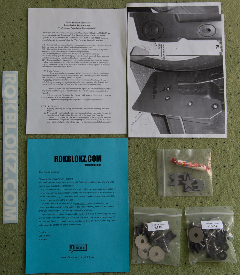 Бризковики Rokblokz Subaru Forester 2014+ Rally Mud Flaps 4