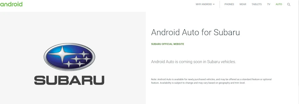 Android Auto for Subaru:) дочекаємось?
