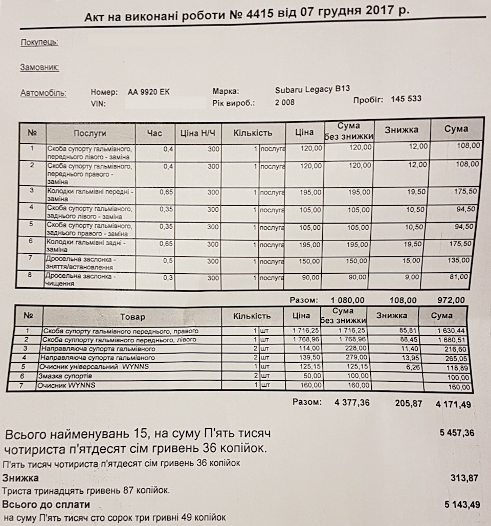 Заміна скоб супортів та гальмівних колодок 1