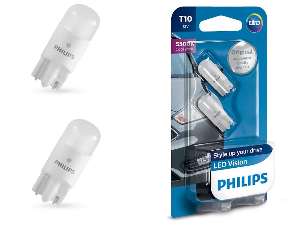 Лампи в габарити Philips LED W5W 5500 K1