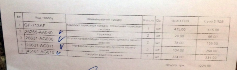 Напрямні супортів колодки ручника. 3