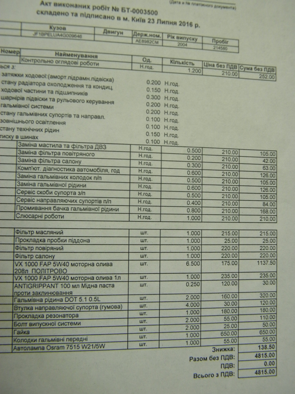 Планове ТО + газове ТО. 1