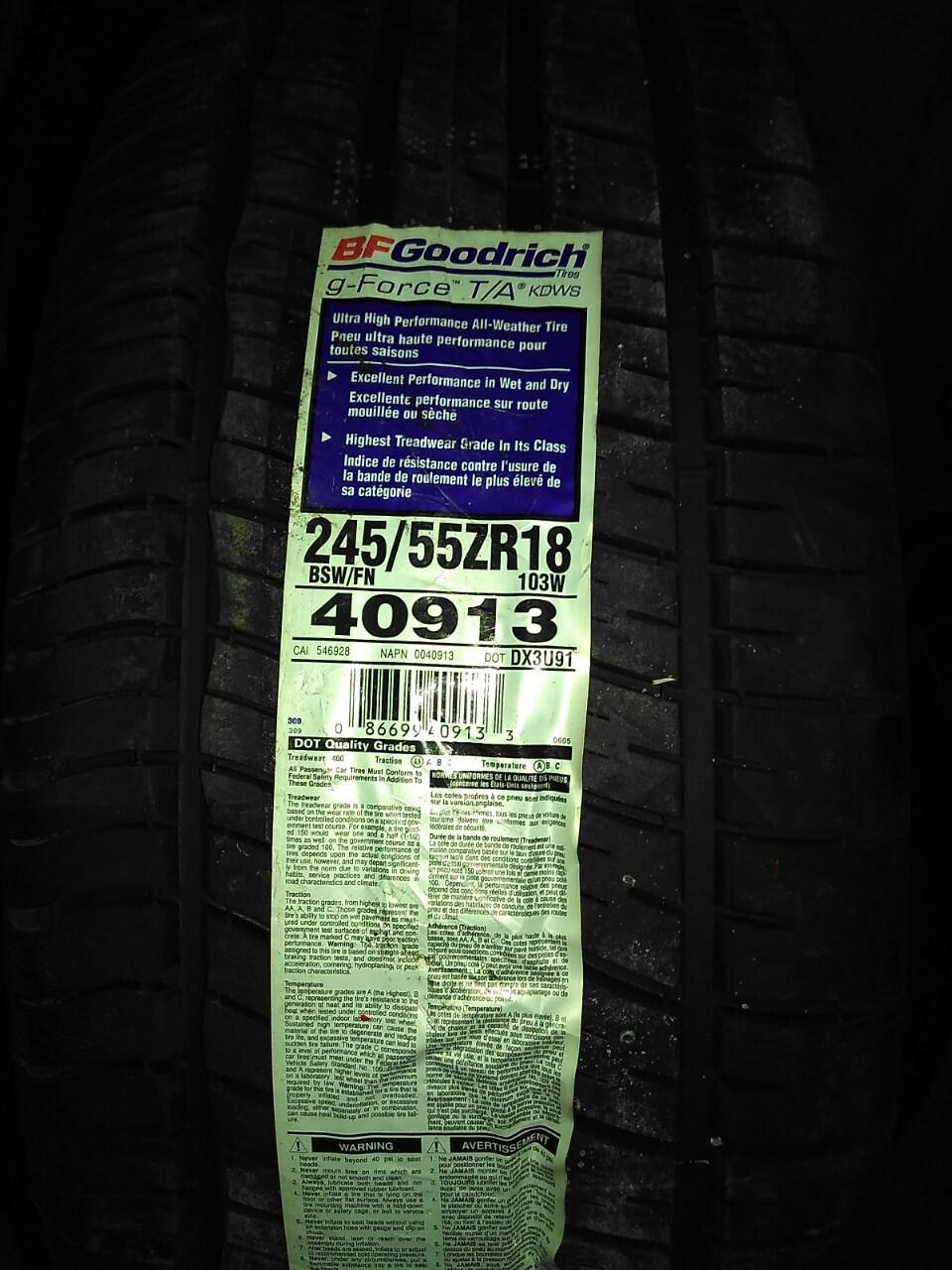 Гума на літо BFGoodrich g-Force T/A KDWS 245/55 ZR18 4