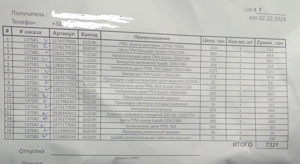 Заміна ланцюгів та помпи. 2