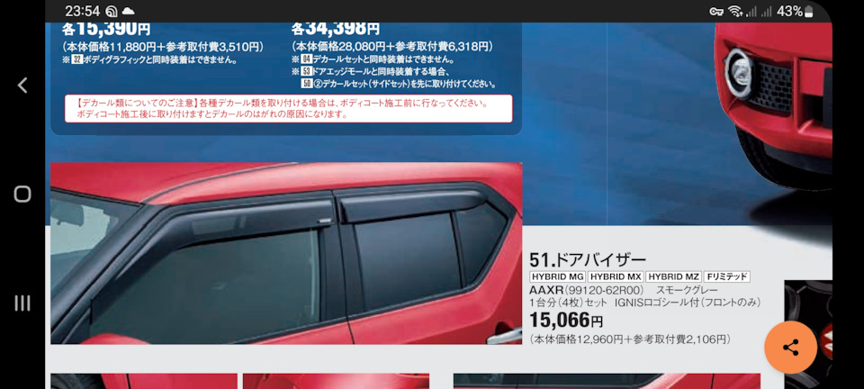 Door visor, вони ж дефлектори дощу та вітру, вони ж вітровики вікон для Suzuki Ignis (2G) 1