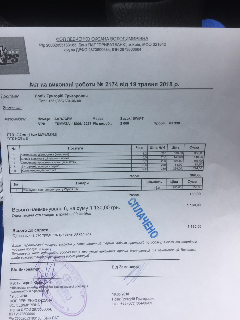 ТО на 61358 км. 2