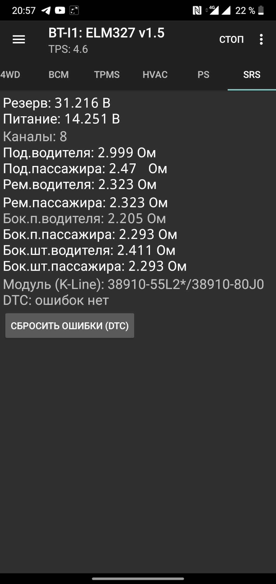 Зниження динаміки розгону. Стан каталізатора за напругою ДК2 4