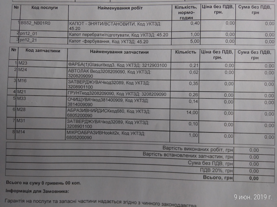 Результат гарантійного перефарбування капота. 2