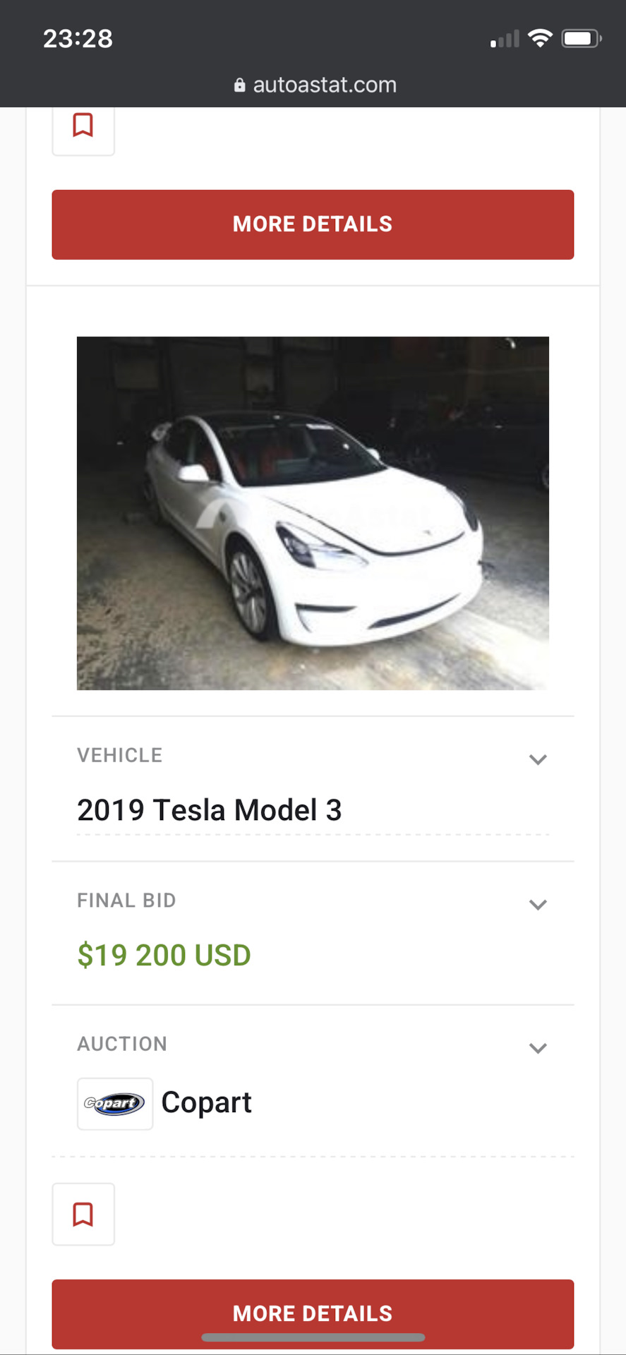 Середня вартість Model 3 у США 5