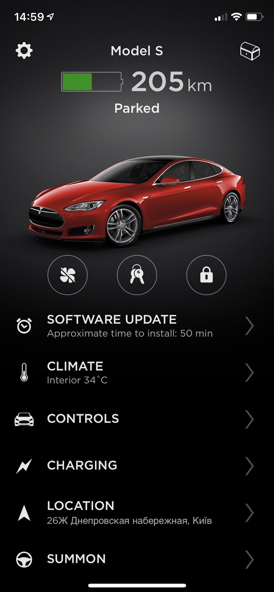 Tesla Mobile app 1
