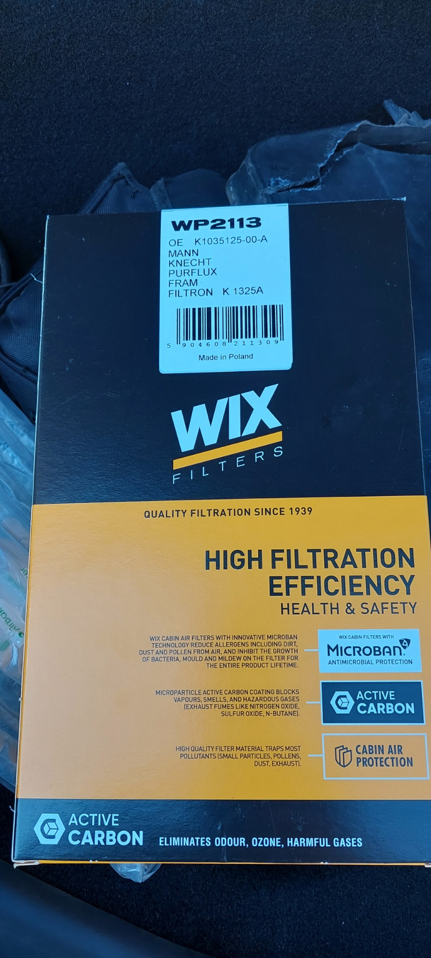 Замінив фільтр салону, поставив аналог WIX 1