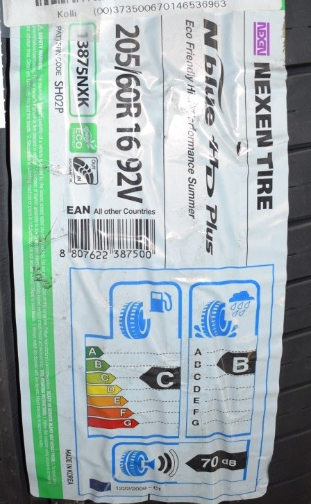 Нові тапки на літо Nexen NBlue HD Plus 205/60 R16 92V 2