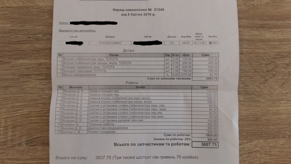 ТО 100 000 плюс ремонт ходової 2