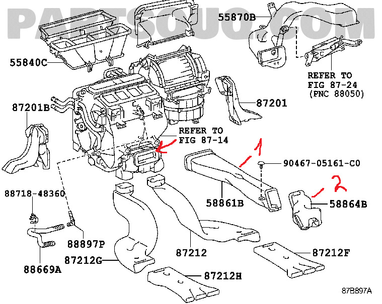Робимо обдув заднього ряду для Camry 50 USA (L, LE, SE) 5