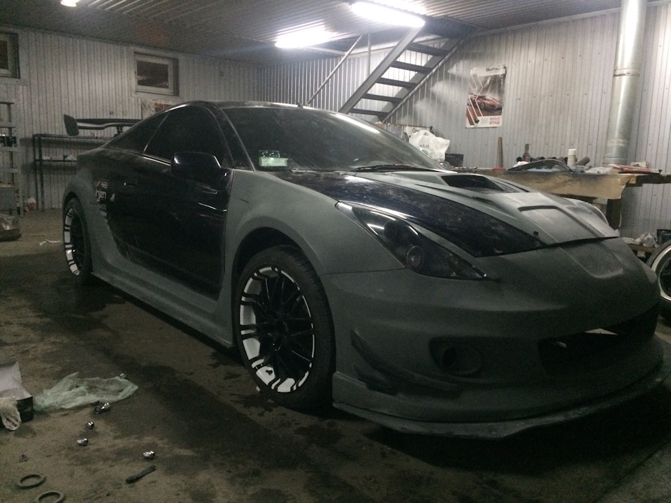 Celica T231. Установка нових злих фар на бампер + покриття обвісу ґрунтом (Eidzo Wide Body k1) 3