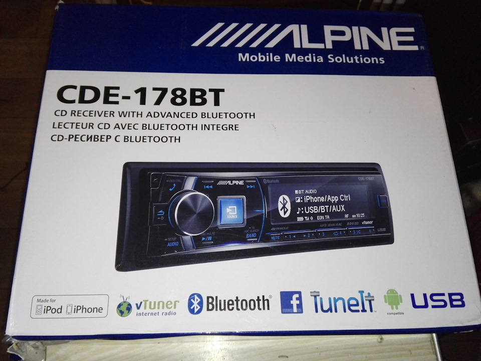 Продам комплект Alpine cde 178bt та Sbg 30 kit 2
