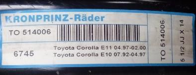 Диски Original Toyota R14 3