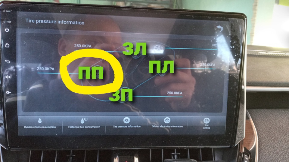 Показання датчиків тиску 1