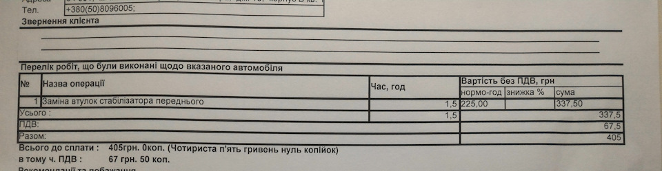 Заміна втулок стабілізатора 3