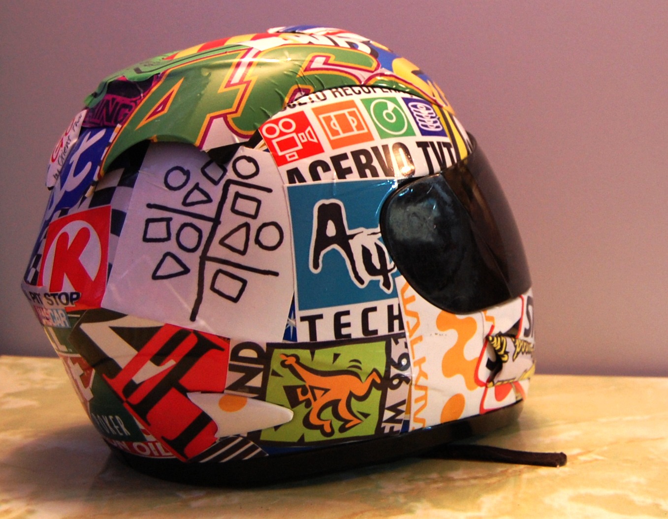 Stickerboombed Helmet 4