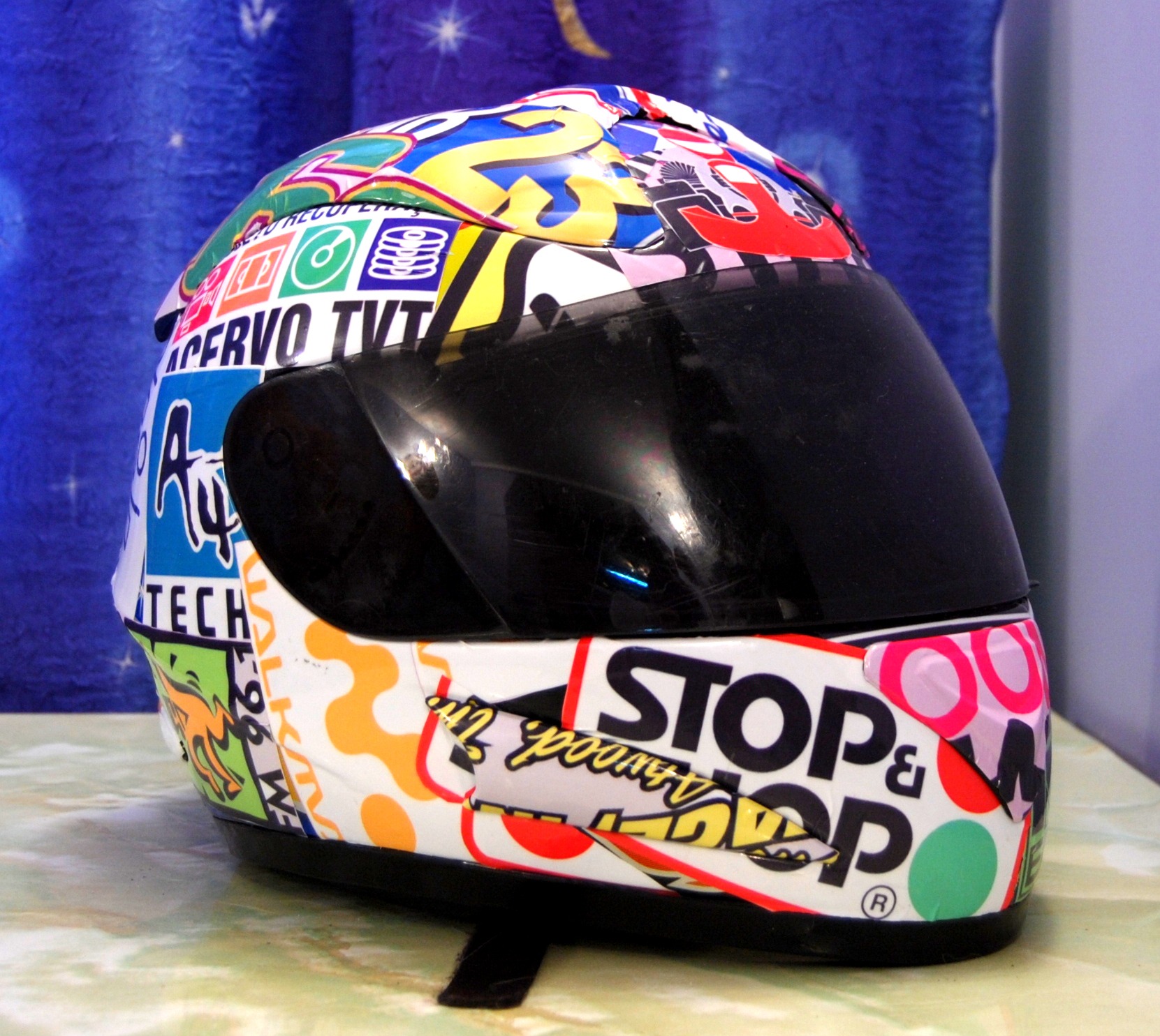 Stickerboombed Helmet 2
