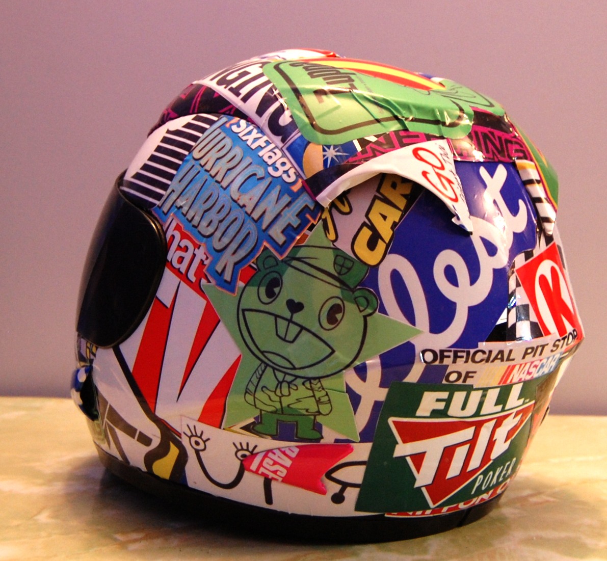 Stickerboombed Helmet 3