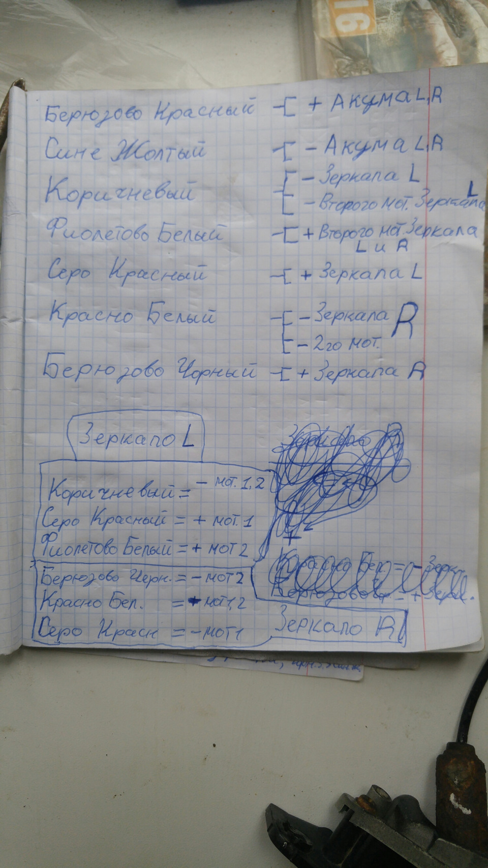 Відновив проводку дзеркал. Дзеркала рога схема підключення 3