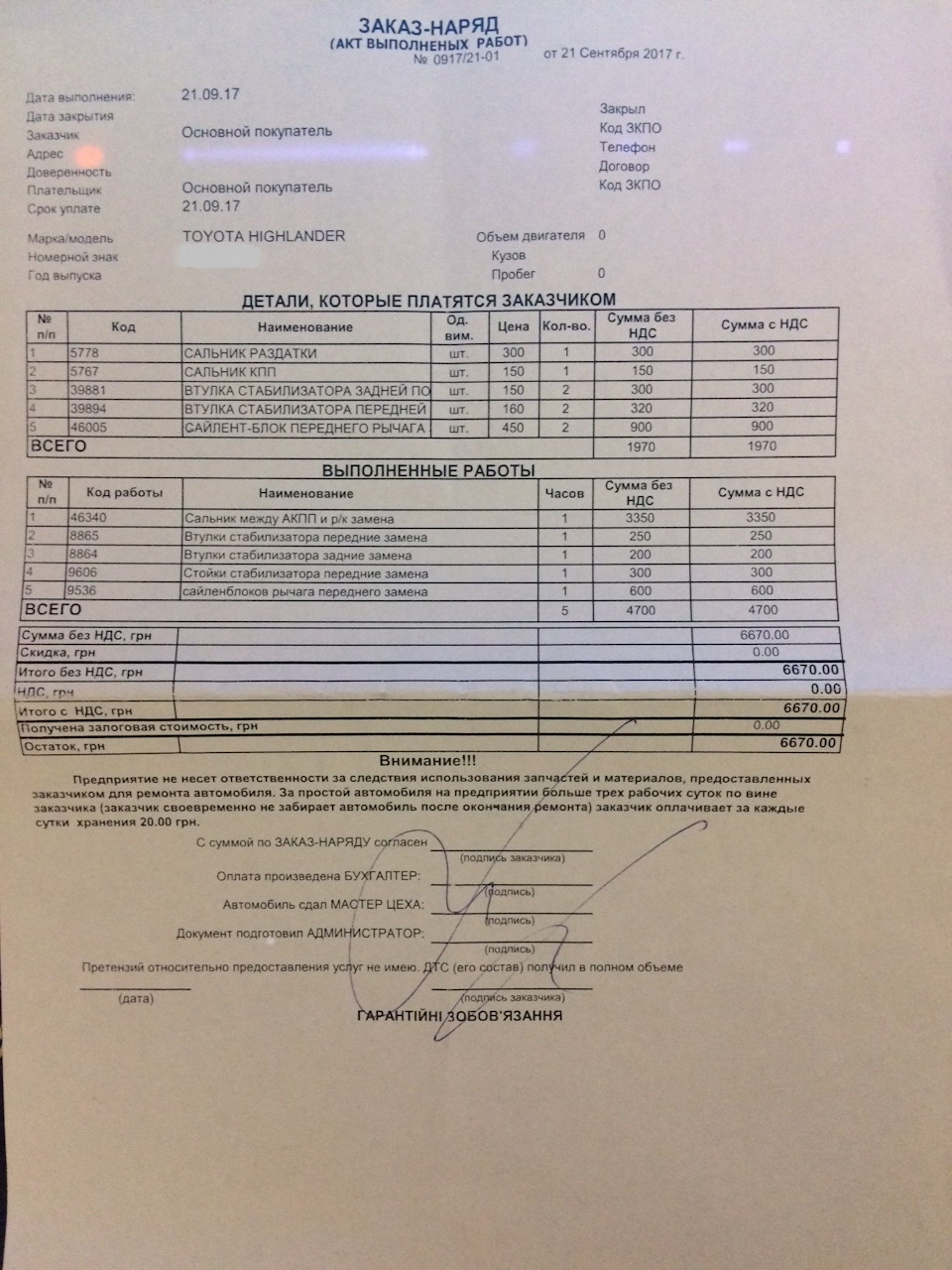 Усунув текти роздатки, заміна задніх сайлентблоків передніх нижніх важелів, стійок і втулок стабілізатора 1