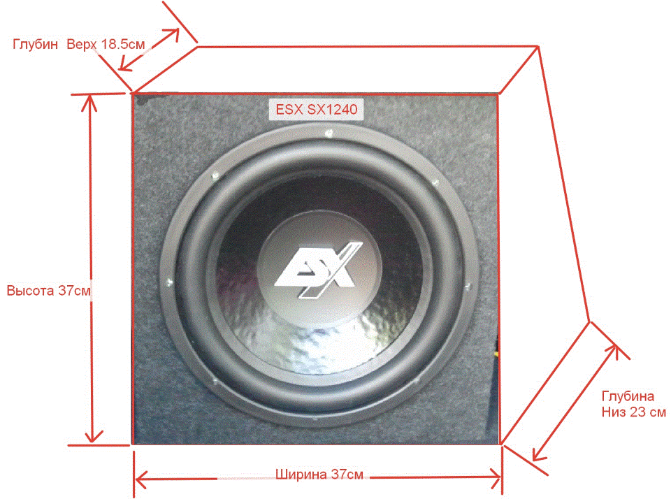 Розміри саба ESX SX 1240 1