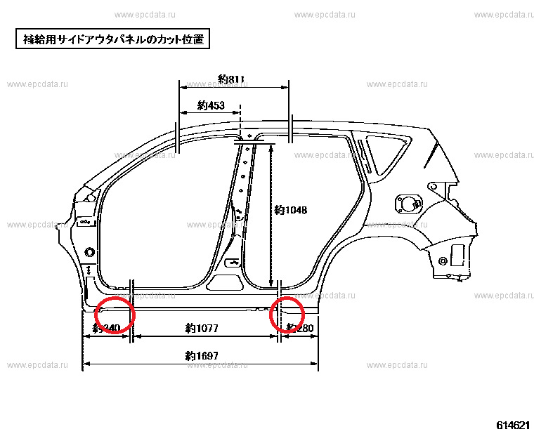 Заглушки в пороги Toyota Rav4 2