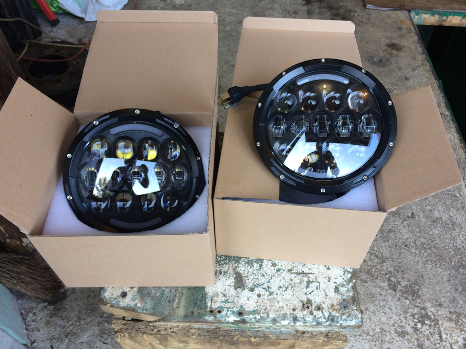 LED Фари 7 для уаз, нива, Jeep 3
