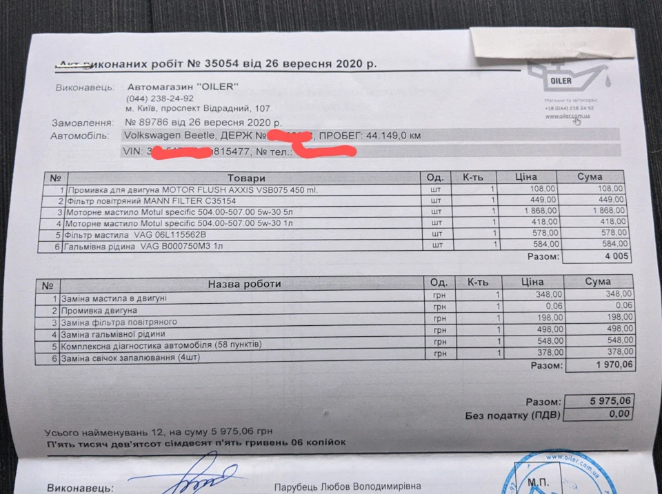 Друге ТО 26.09.2020