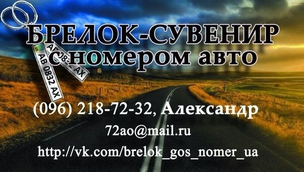 Брелки з держ. номером вашого авто)) 3