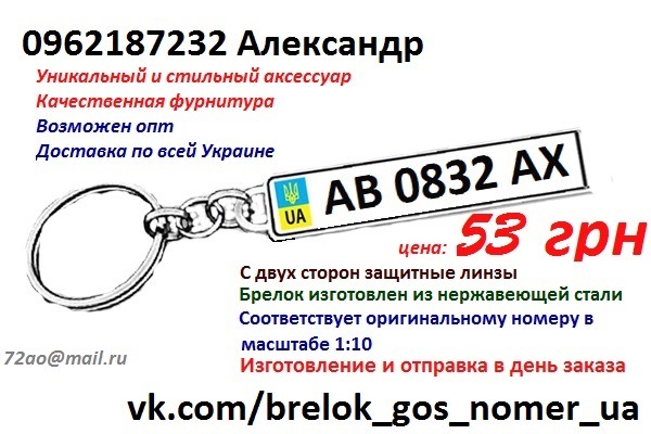 Брелки з держ. номером вашого авто)) 1