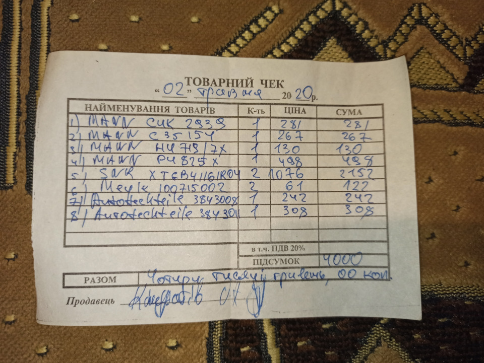 Запчасти для ТО 192000 1
