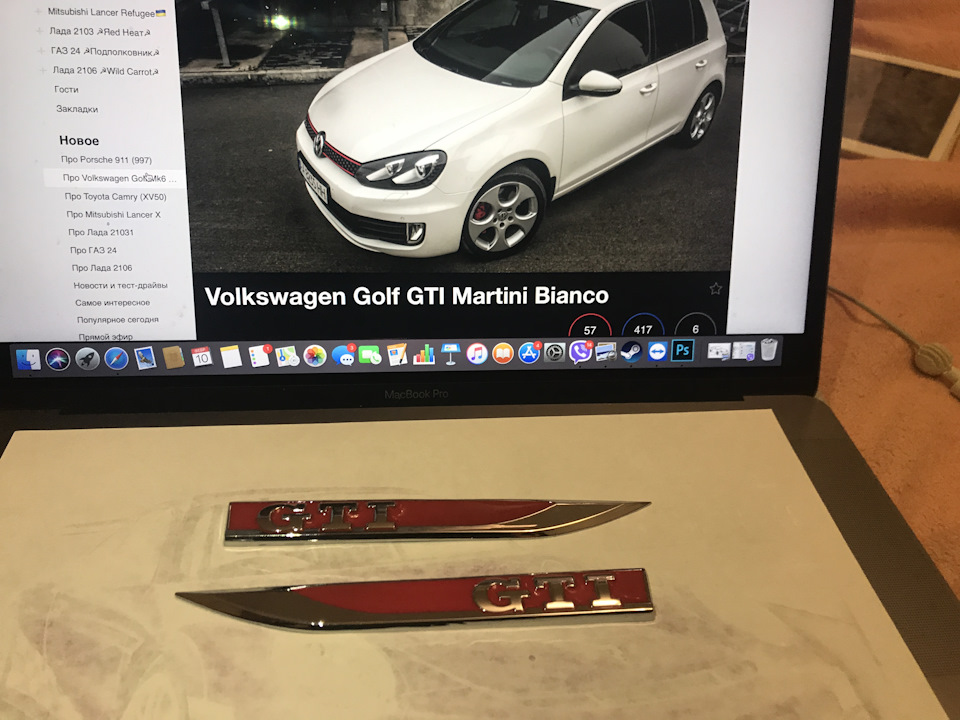 Емблема GTI VW Golf 7 3