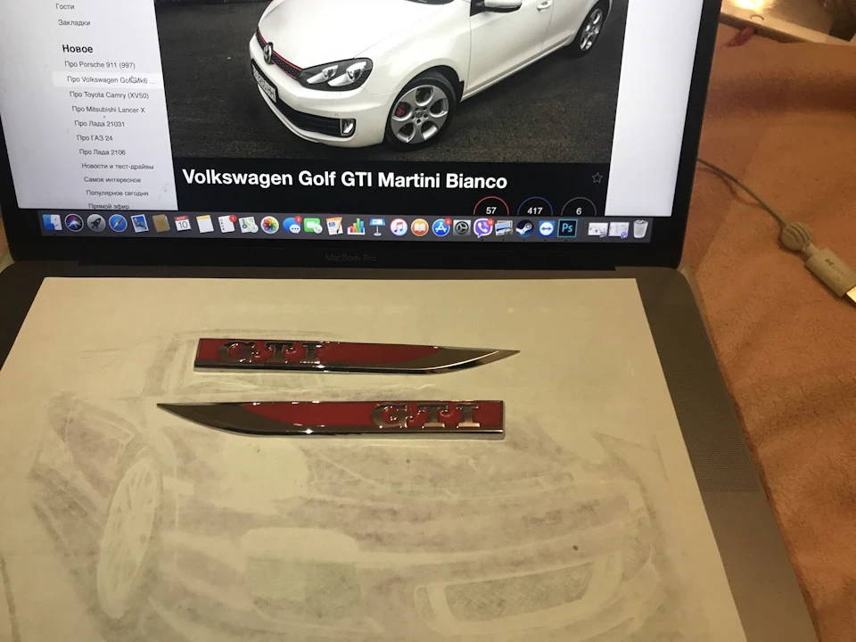 Емблема GTI VW Golf 7