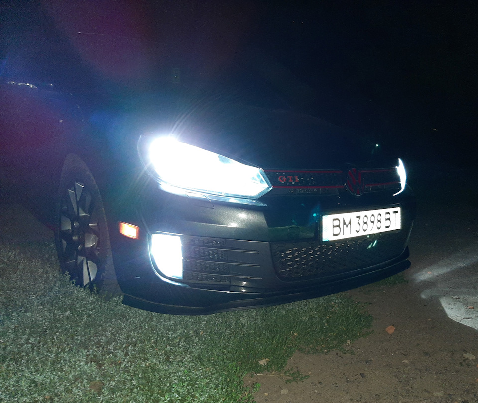 #8. Установка Led у ближнє світло, туманки та габарити vw gti mk6 1