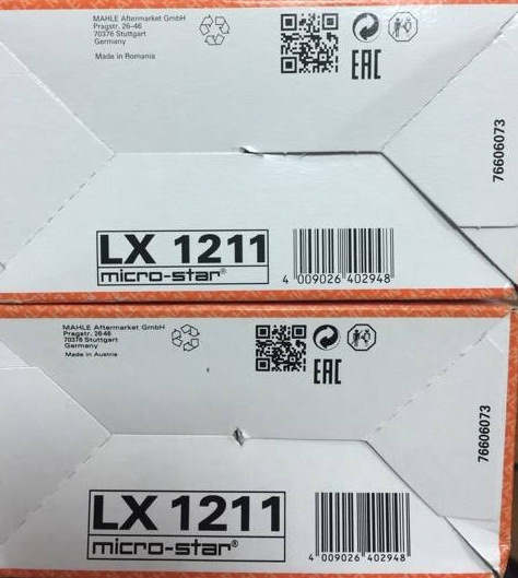Повітряний фільтр Mahle/Knecht LX1211 і підступи недобросовісних постачальників 3