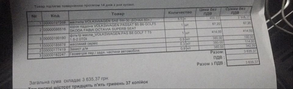 Перший сервіс на дилері. 2
