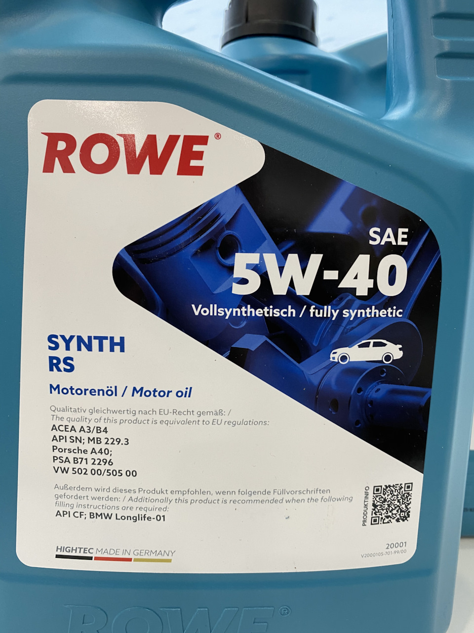 🦾 Перехід на Rowe Synth RS 5w40 3