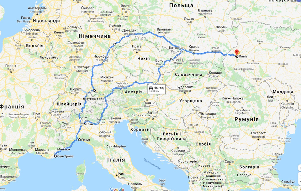 Україна-Польща-Німеччина-Австрія-Швейцарія-Італія-Монако-Франція-Чехія 1