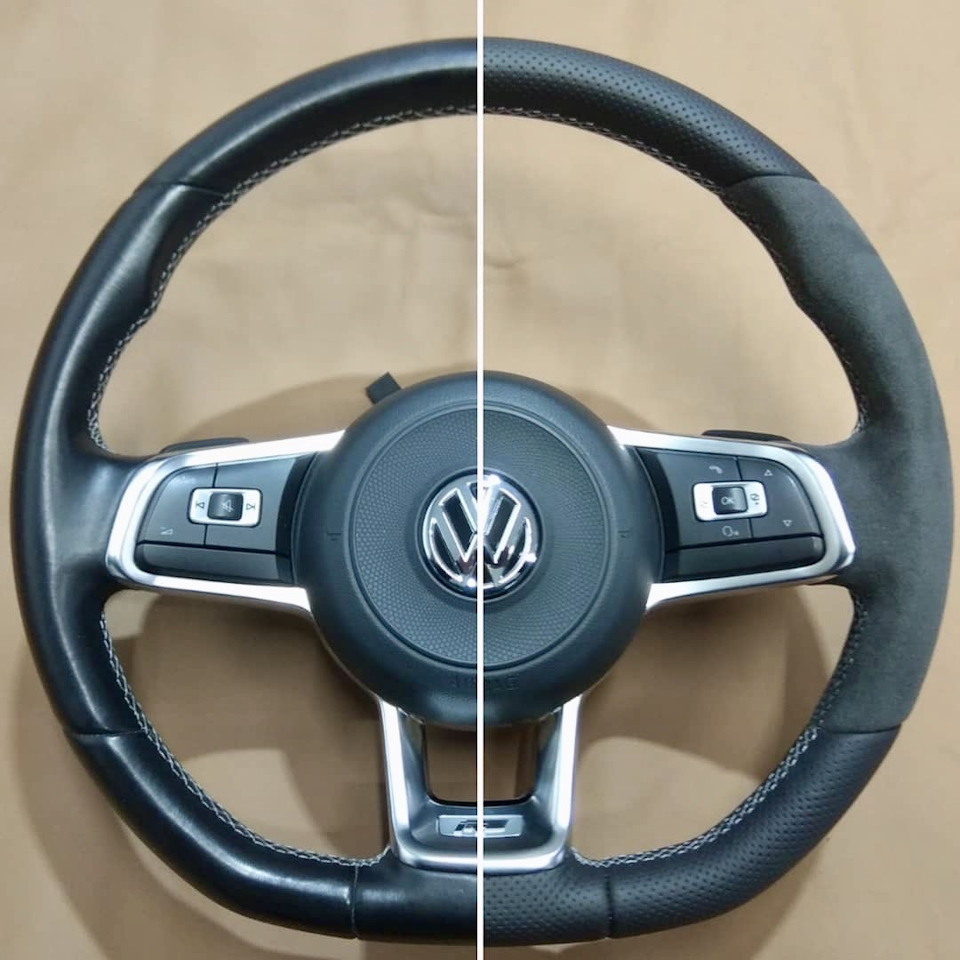 New Steering Wheel with Perforated Leather + Alcantara (Перешив Руль) 1