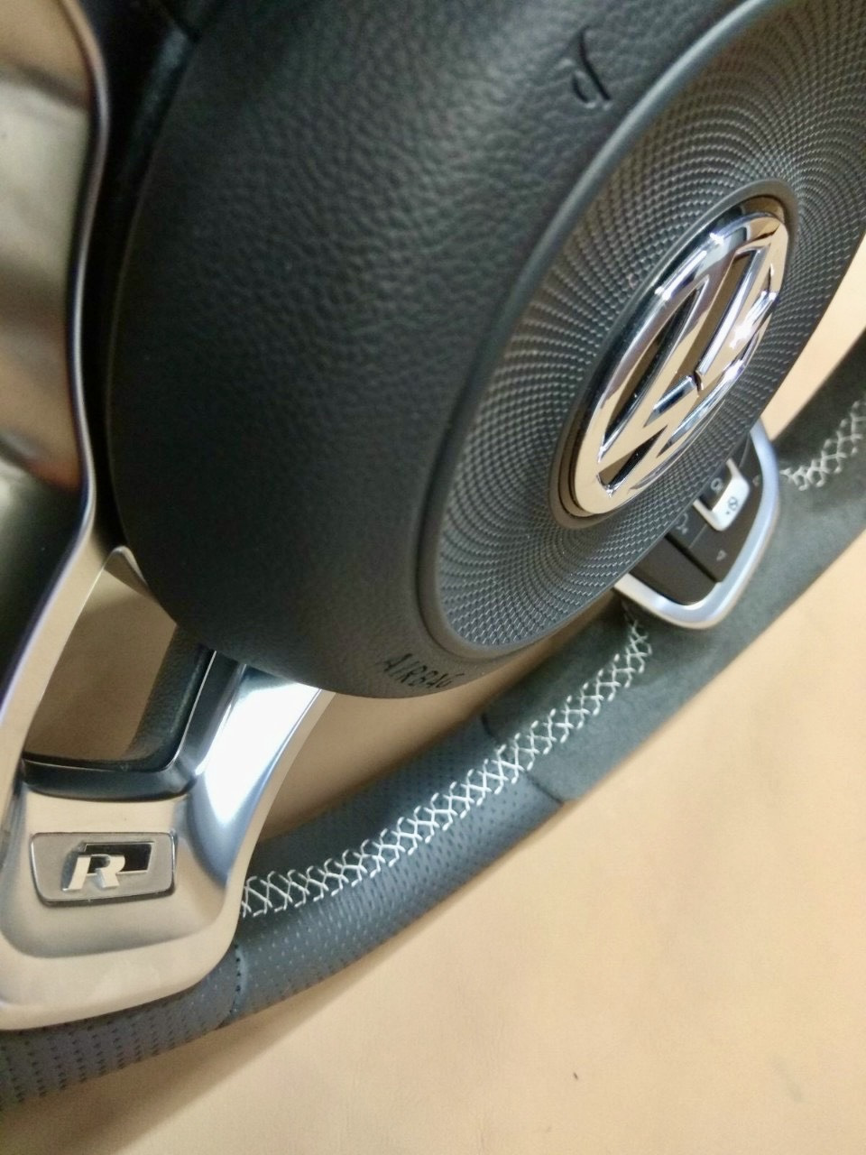New Steering Wheel with Perforated Leather + Alcantara (Перешив Руль) 3